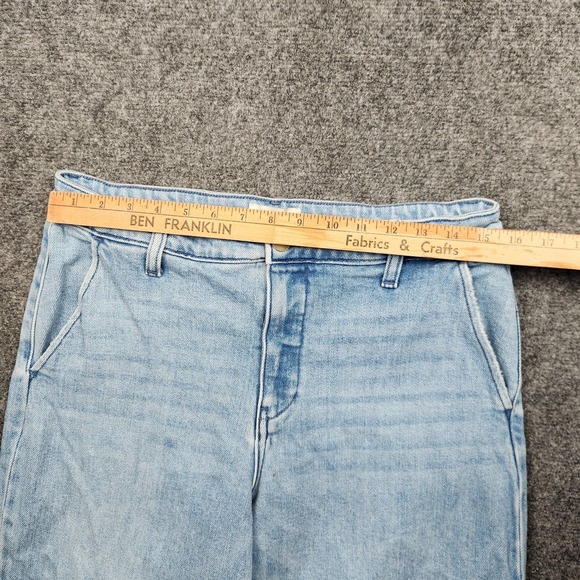 KanCan Wide Leg Jeans Womens 11/29 Light Wash Blue High Rise Crop Stretch Denim - Picture 5 of 9